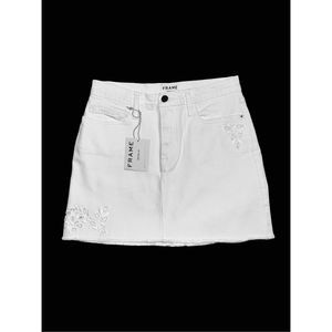 New Frame Le Mini Skirt Foliage White 26